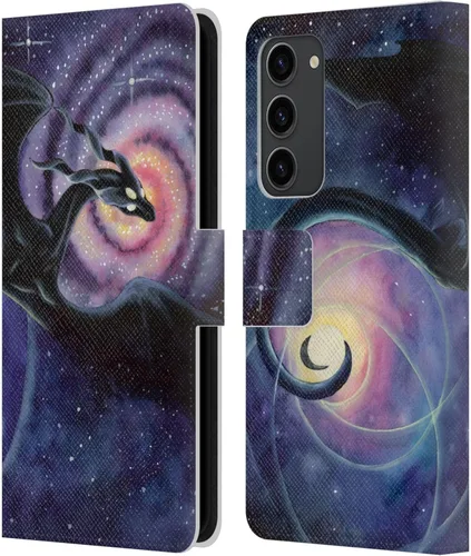 Vista 192 de Head Case Designs Officially Licensed Carla Morrow Galactic Entrancement Dragons Leather Wallet Case Compatible with Samsung Galaxy A07 4G