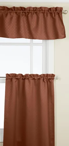 Vista 2 de Lorena Home Fashions facetas oscurecedora de habitación cenefa a medida. Chocolate