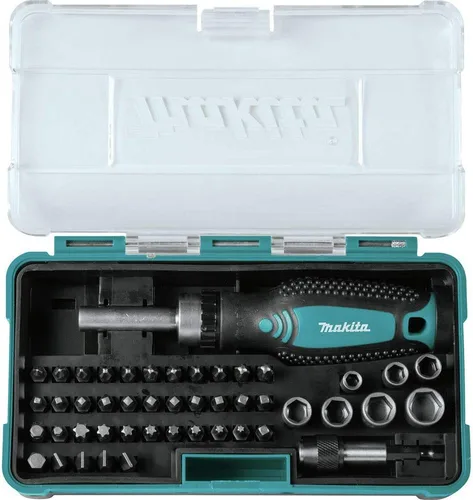 Vista 2 de Makita B-50289 Juego de trinquete y puntas de 47 piezas Surtido de brocas múltiples Mango de trinquete Cierre de precisión Acero duradero