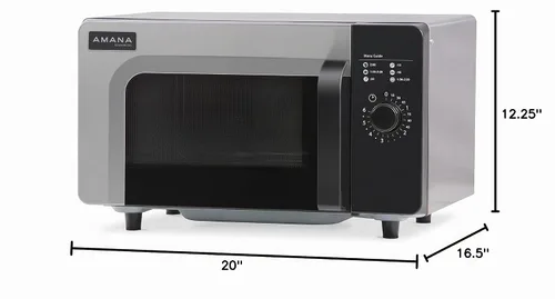 Vista 3 de Amana RMS10DSA Horno de microondas comercial de encimera de servicio pesado de 1000 vatios con controles de dial para restaurante buffet servicio