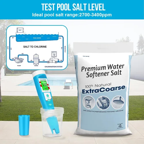 Vista 3 de 7 in 1 Chlorine Meter Digital Chlorine pH Tester Salt pH Meter for Saltwater Pool pH Conductivity for Hydroponic Drink Water TDS Meter YINMIK pH
