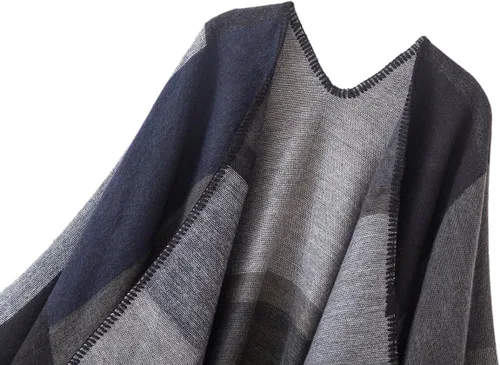 Vista 61 de Chales cálidos para mujer, cárdigan con frente abierto, estilo vintage, poncho