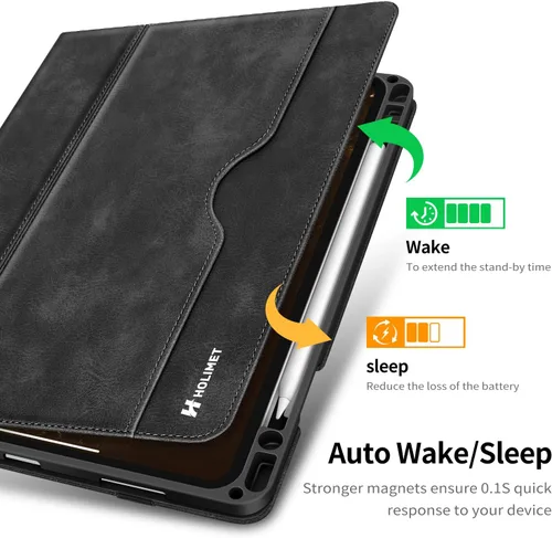 Vista 8 de H HOLIMET Funda para iPad Pro de 11 pulgadas 2022 4ª/3ª/2ª/1ª Generación 2021/2020/2018 con soporte para lápiz, cuero PU protector con bolsillo