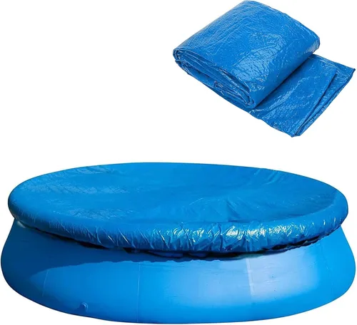 Vista 7 de DECOHS Cubierta solar para piscinas de 6 pies, cubierta solar para piscinas de marco redondo, cubierta de piscina para redonda inflable, protector