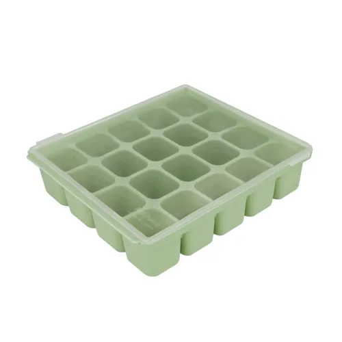 Vista 9 de Bandeja de silicona para congelador, cubos de almacenamiento de comida para bebé con tapa a clip, congelar comida para bebé, sopas, purés, hielo