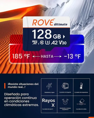 Vista 4 de ROVE Ultimate Micro SD Card microSDXC 128GB tarjeta de memoria con USB 3.2 tipo C lector de tarjetas 512GB 170MB/s C10, U3, V30, 4K, A2 para Dash