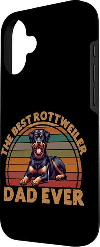 Vista 2 de Best Rottweiler Dad Ever Rottie Father Dog Parent Retro Case for iPhone 16