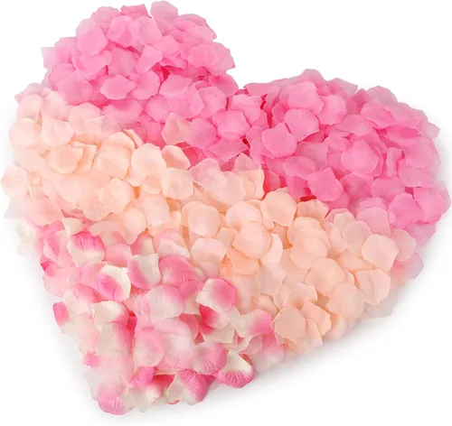 Vista 8 de 3000 pétalos de rosa, pétalos de rosa para bodas, pétalos de flores artificiales (naranja y amarillo)