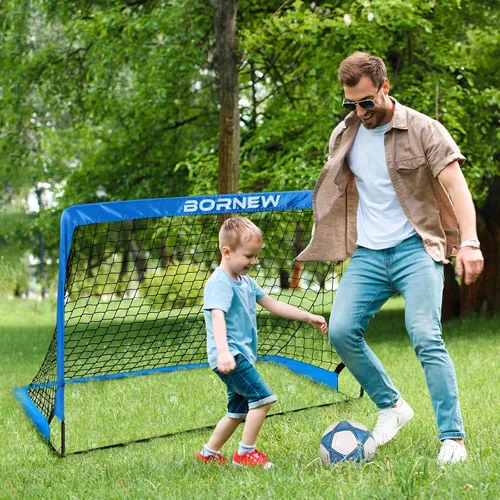 Vista 6 de Kids Soccer Goal for Backyard Set - 2 Set of 6X4 / 4X3 ft Toddler Soccer Nets Training Equipment, Soccer Ball, Pop Up Portable Soccer Set for Kids