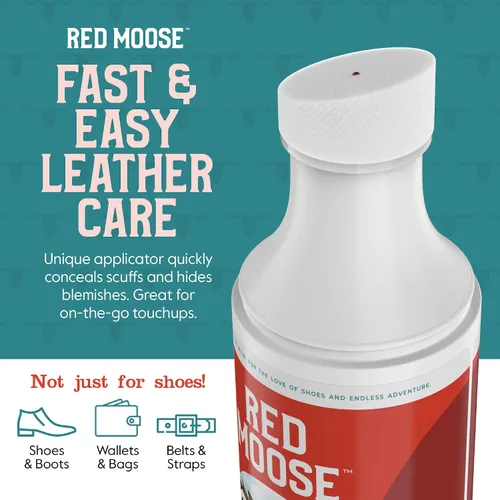 Vista 4 de RED MOOSE Esmalte líquido para zapatos, parte superior de esponja de 4 onzas para cuero, botas, zapatos de vestir