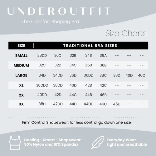 Vista 2 de Underoutfit Sujetadores de compresión inalámbricos para mujer, tallas pequeñas a grandes, para uso diario, para dormir y deportes, tela ligera