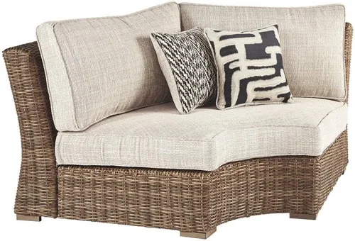 Vista 24 de Signature Design by Ashley Beachcroft - Sofá resistente a la intemperie con tela casual para interiores/exteriores con cojín y 2 cojines Negro