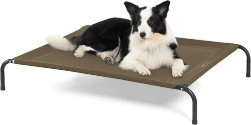 Vista 16 de Bedsure Camas elevadas para perros al aire libre para perros pequeños, cama portátil elevada para mascotas con hamaca para mascotas con patas Gris