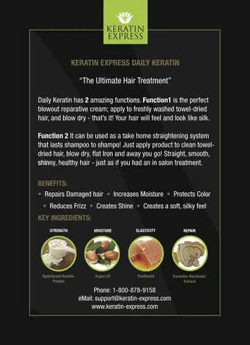 Vista 6 de Keratin Express Daily Keratin 3 fl oz Fast Blowout - Control de encrespamiento - Protector de calor - Tratamiento de reparación