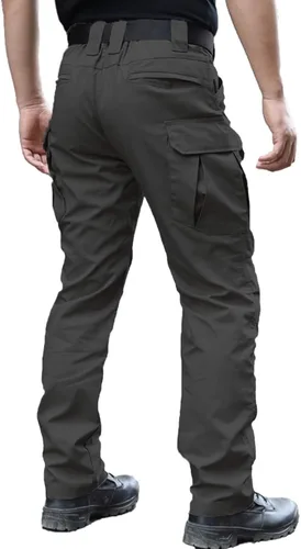 Vista 2 de Pantalones resistentes al agua para hombre, ajuste recto, tácticos, de combate, militar, con múltiples bolsillos
