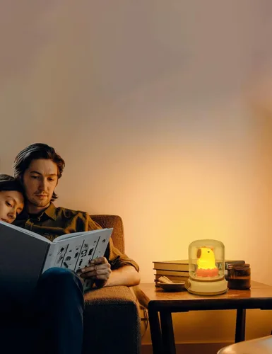 Vista 7 de WANIDEA Luz nocturna Lucky Capybara, bonita lámpara e iluminación acogedora, gira para ajustar el brillo, luz nocturna recargable para niños, regalo