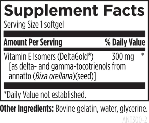 Vista 5 de Designs for Health Annatto-E 300 mg Tocotrienoles - Suplemento complejo de vitamina E DeltaGold con tocotrienoles Delta + Gamma - Cardiovascular