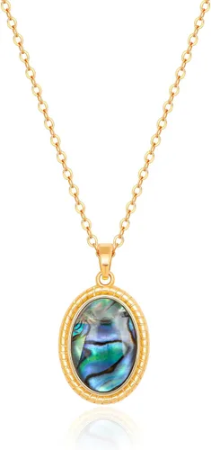 Vista 31 de Aobei Pearl Collar chapado en oro de 18 quilates con dije de cruz de corazón, corazón, estrella, león, mal de ojo, amor, medallón, clip de papel