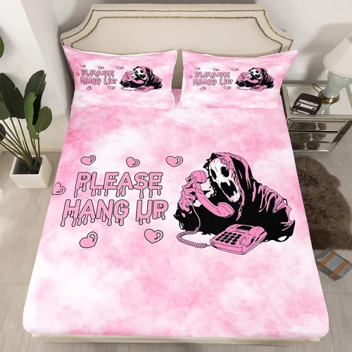 Vista 23 de Juego de sábanas bajeras con bonito diseño de gato negro para niños y niñas, diseño de dibujos animados de Halloween, gato, animales, sábanas