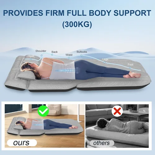 Vista 6 de Colchón inflable de aire para SUV, colchón de automóvil, cama de viaje de doble cara, para campamento, colchón de dormir para SUV universal