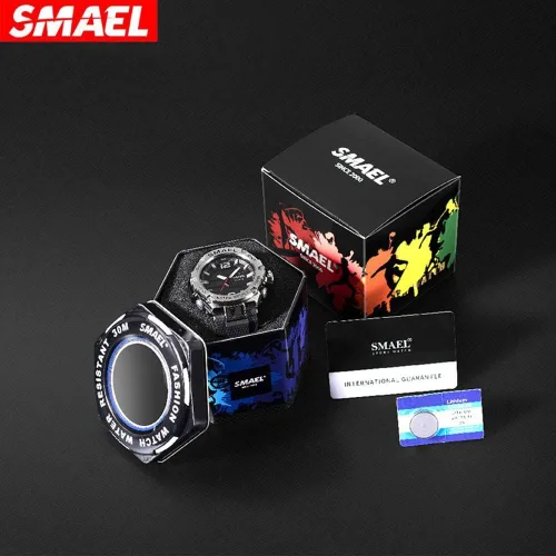 Vista 8 de SMAEL Fashion Mens Watches LED Sport Waterproof Top Luxury Brand Digital Male Quartz Wrist Watch