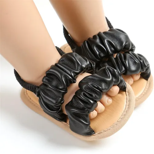 Vista 2 de Sandalias de verano para bebés y niñas, zapatos de vestir de princesa para boda, suela suave, zapatos de bebé para niña recién nacida