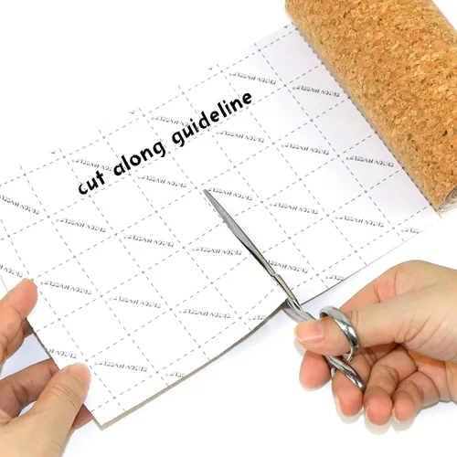 Vista 4 de Rollo de corcho autoadhesivo en la parte trasera, revestimiento de cajón de corcho natural de 0.002 in de grosor para manualidades, hojas de papel