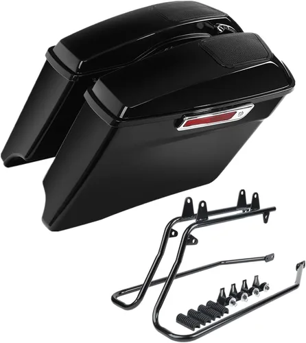 Vista 12 de Kit de soporte de conversión para alforjas extendidas de 4" TCMT, compatible con Harley Heritage Softail Fatboy FLSTF Breakout 1984-2017, negro