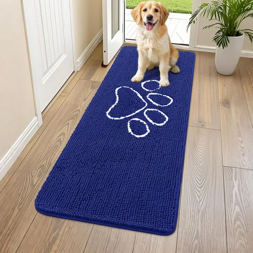 Vista 62 de Smiry Tapete para puerta de perro para patas fangosas, absorbente y Gris y negro