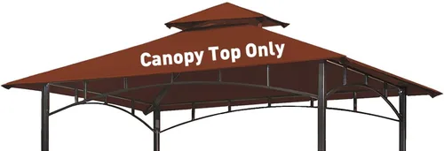Vista 6 de OLILAWN Toldo de repuesto para kiosco de parrilla, 5 x 8 pies, cubierta superior para kiosco de barbacoa al aire libre, cubierta de refugio