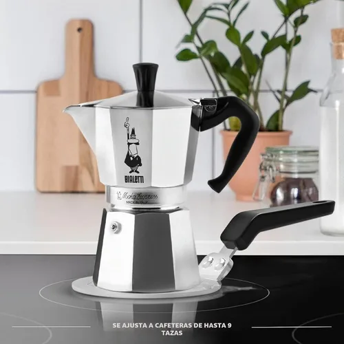 Vista 4 de Bialetti Placa de acero inoxidable, adaptador de inducción para cocinar con difusor de calor, acero, 6 pintas