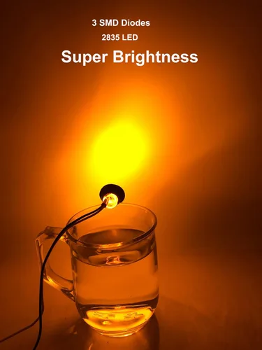 Vista 7 de Paquete de 10 luces LED de 3/4 pulgadas, color ámbar, con 3 LED, para remolque, camiones, autobuses, vehículos marinos, vehículos recreativos