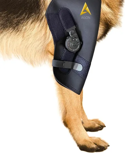 Vista 10 de AGON Codera para perro para soporte de codo - Estabilizador de bisagra ajustable protector de codo para perro - Soporte de codo de neopreno