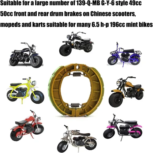 Vista 4 de Kucehiup CG125 Zapata de tambor de freno, 2 piezas, universal de 4.134 in, zapata para 6.5 Hp 196cc MB165 MB200 BT200X CT200U Motorsports Mini Bike