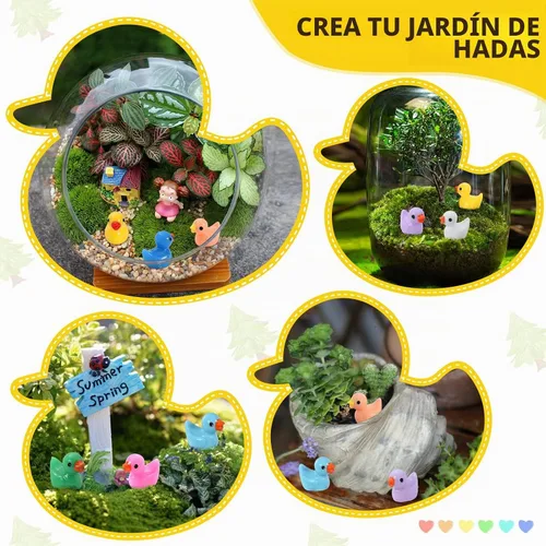Vista 3 de 220 piezas de mini patos de resina, patos pequeños para jardín, ornamento de micro paisaje, casa de muñecas, broma de Navidad, Halloween 11