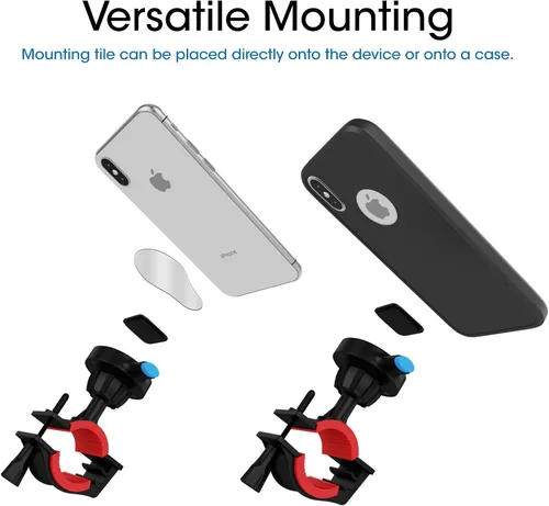 Vista 4 de TechMatte Soporte universal para teléfono para bicicleta, bloqueo rápido y liberación de 360 grados, soporte de teléfono ajustable para manillar