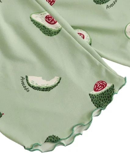 Vista 4 de Floerns Conjunto de pijama de dos piezas con estampado tropical para mujer