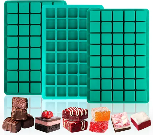 Vista 11 de Sidosir - Molde de caramelo cuadrado de silicona, moldes de silicona de goma de 126 cavidades para bombas de grasa, molde de trufa de chocolate