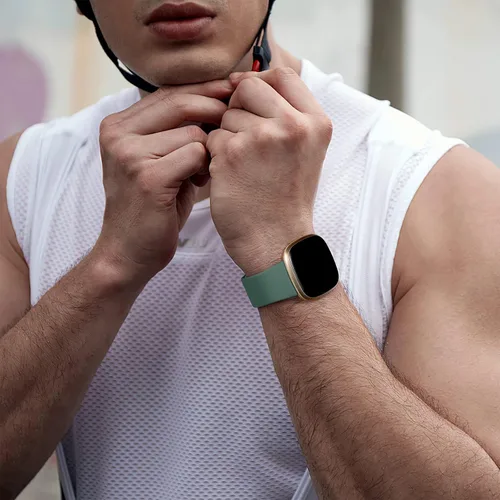 Vista 4 de Dirrelo Bandas compatibles con Fitbit Sense/Versa 3 / Versa 4 / Sense 2, correa deportiva de TPU suave, pulsera de repuesto para mujeres y hombres A