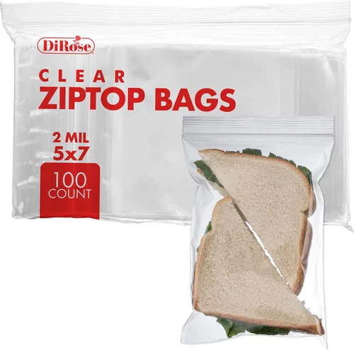 Vista 13 de Dirose Bolsas de polietileno transparentes con cierre de 4 x 5 pulgadas, paquete de 100, 2 mil de grosor, bolsas de plástico resellables
