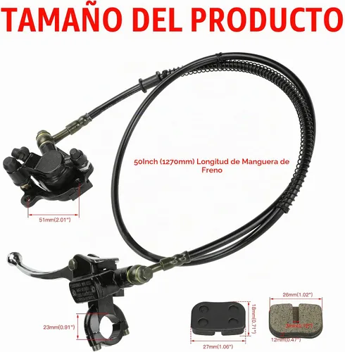 Vista 3 de GREHUA Kit de Frenos Hidráulicos Mejorado para Mini Moto Compatible con Baja Doodle Bug DB30 Blitz Racer Dirt Bug Predator 79cc 97cc 2.8hp Piezas