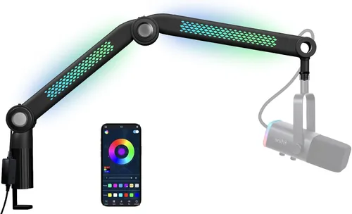 Vista 13 de Pantalla antiviento de micrófono Filtro Pop Compatible con HyperX QuadCast - Cubierta de espuma para micrófono con pantalla antiviento peluda