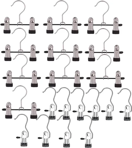 Vista 8 de Paquete de 20 ganchos para botas para colgar en el armario, ganchos para sombreros, pantalones, toallas, calcetines, bolsos, bolsos, ropa