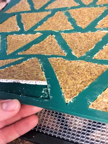 Vista 5 de Cracker Chip - Hoja deshidratadora de silicona con bordes, no tóxica para deshidratadores redondos Nesco, molde de labios, retiene líquidos de masa