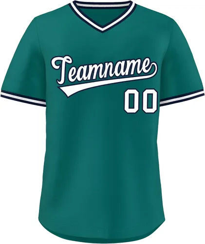 Vista 27 de KXK - Camiseta de béisbol personalizada con nombre y número cosidos, estilo Hip Hop, con cuello en V, atlética, para hombres, mujeres y jóvenes
