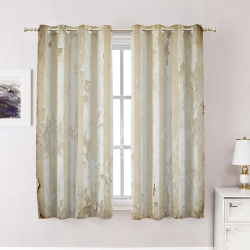 Vista 65 de Cortinas opacas de poliéster multicapa para cafetería, con diseño de diamantes, 2 unidades, 26 x 24 pulgadas