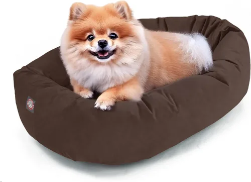 Vista 26 de Majestic Pet Cama para Perros de 52 Pulgadas de Ante Calmante Lavable 52x35x11 (Pulgadas) – Acogedora Cama Redonda para Perros con Forma de Dona