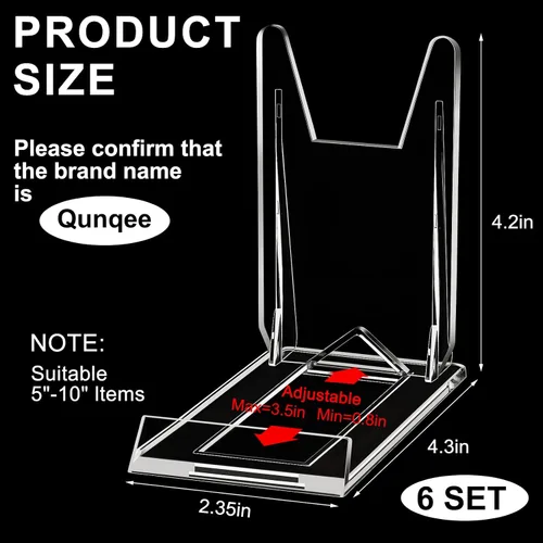 Vista 2 de 6 paquetes de soporte ajustable para bolso, soporte de acrílico transparente para cartera, bolsos, bolsa de joyería, organizador para fiestas