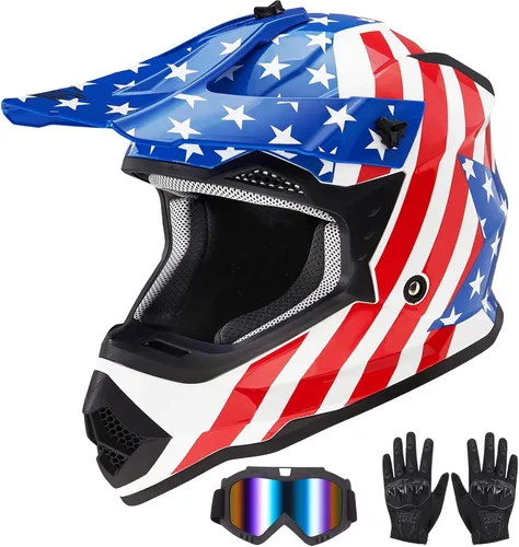 Vista 7 de VCOROS - Casco para niños y jóvenes, bicicleta de tierra, motocross, calle, todoterreno, BMX, MX, cuatrimoto, bicicleta de tierra, motocicleta