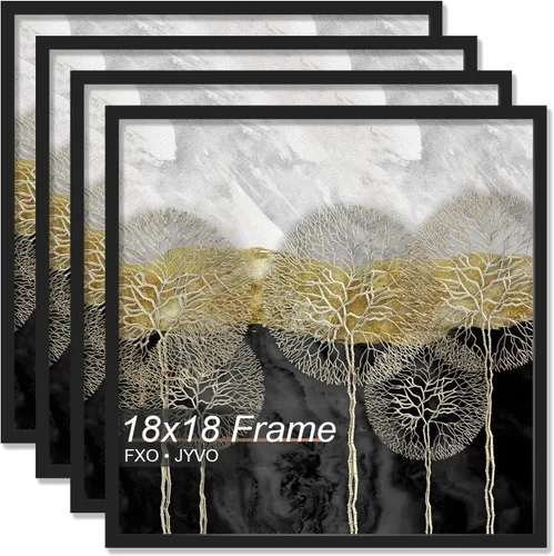 Vista 69 de Fxojyvo Marco de 4 x 4 pulgadas, marco negro para póster cuadrado de 4 x 4, peso ligero y altamente transparente, marco de 4 x 4 para pared, 1